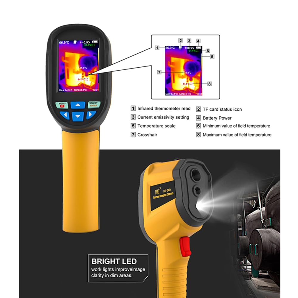 HT-04D Thermal Imaging Camera, 160 x 120 IR Resolution/19200...
