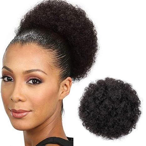 2 Rosdina Synthetic Afro Puff Drawstring Ponytail Short Kinky