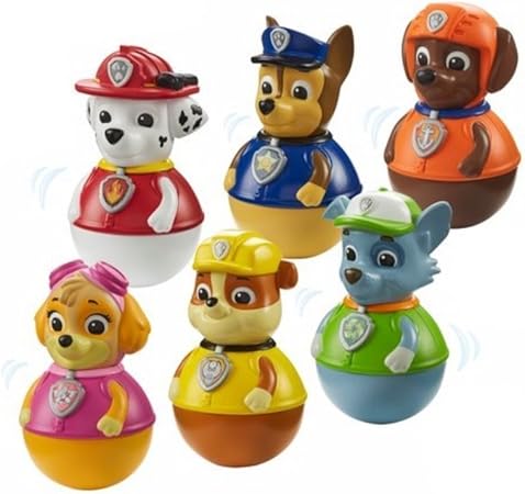 Set of 6 Paw Patrol Weebles Wobble Toys 