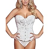 EVAbaby Women Sexy Floral Boned Corset Overbust Body Shaper Bustier