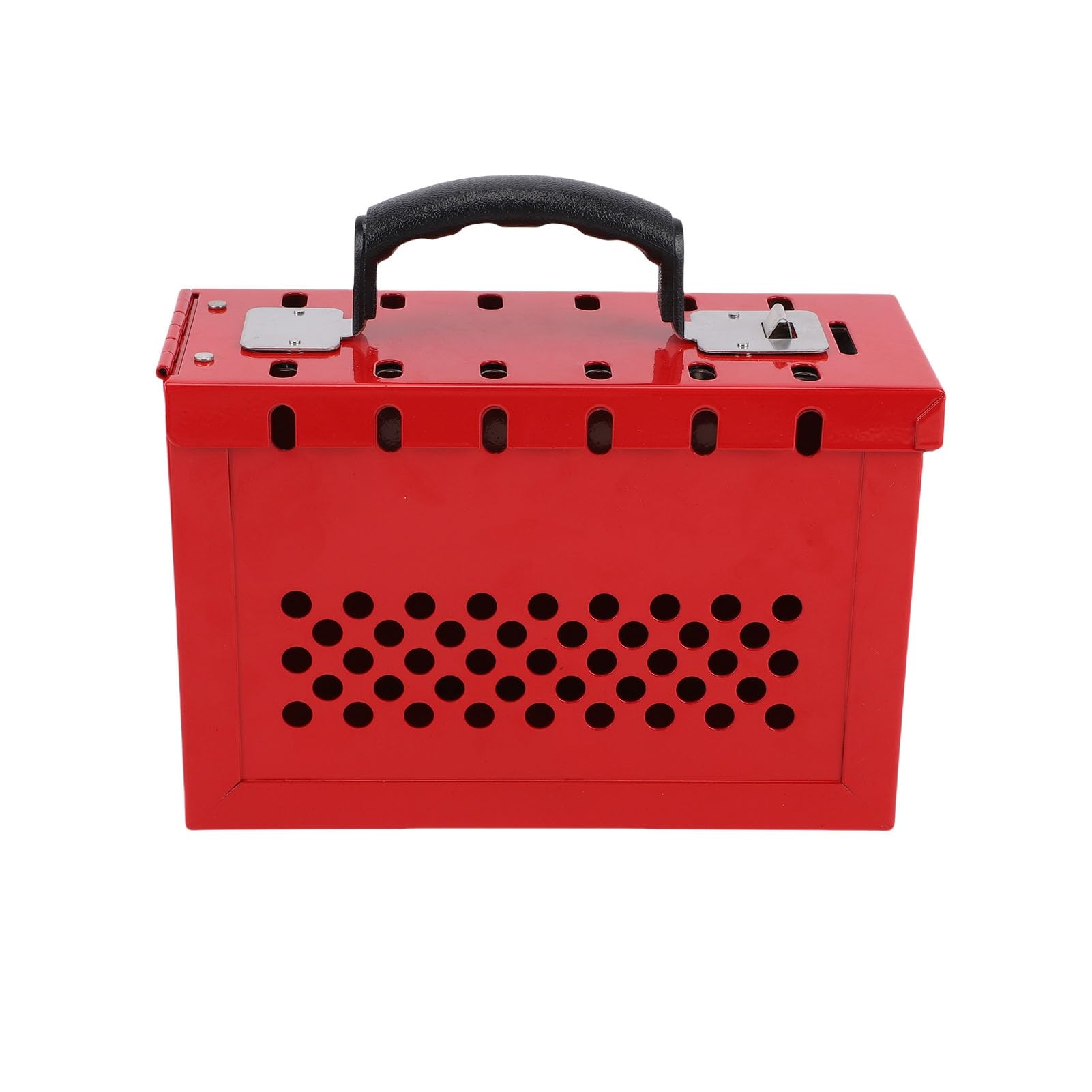 -Duty Steel Group Lockout Box Kit for Electricians – 12x 38mm Keyed Padlocks, 24 Keys, Red & Cable Locks OSHA-Compliant Loto Solution
