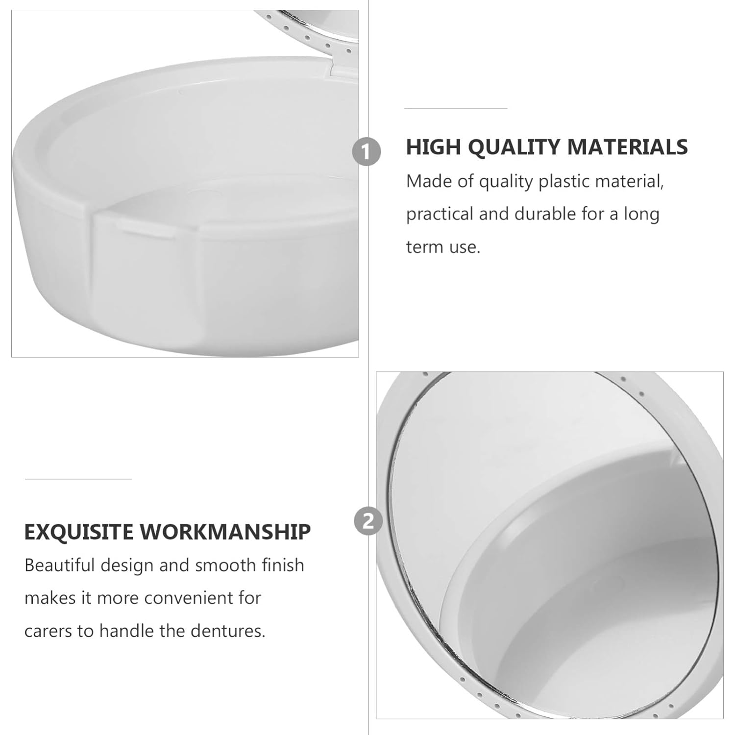 ARTIBETTER Denture Case Denture Bath Case Cup Box Holder Storage Soak Container Mouthguard Retainer Container For Travel Cleaning Store White : Beauty
