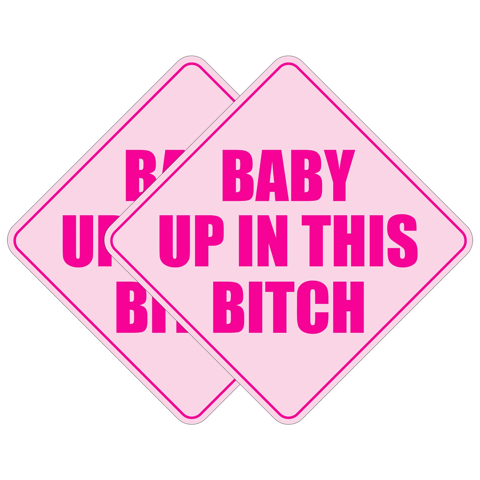 Photo 1 of * only one sticker* Baby Up in This B Sticker for Cars, Pink Waterproof Bumper Sticker,Baby Safety Warning Decal for Cars