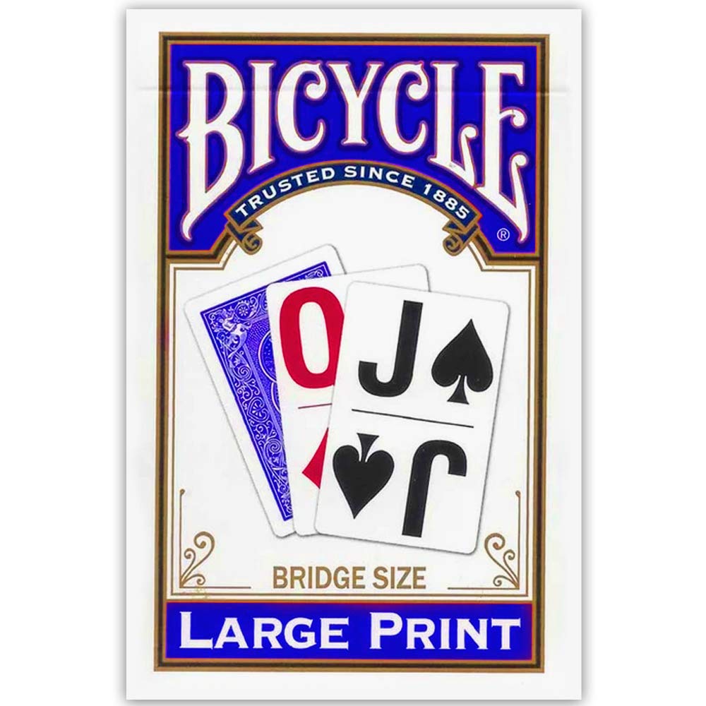 Photo 1 of Bicycle Large Print Bridge Size Playing Cards - Easy-to-Read Deck for Seniors - Red or Blue
