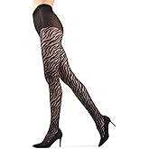 MeMoi Women's Zebra Stripe Sheer Nylon Tights