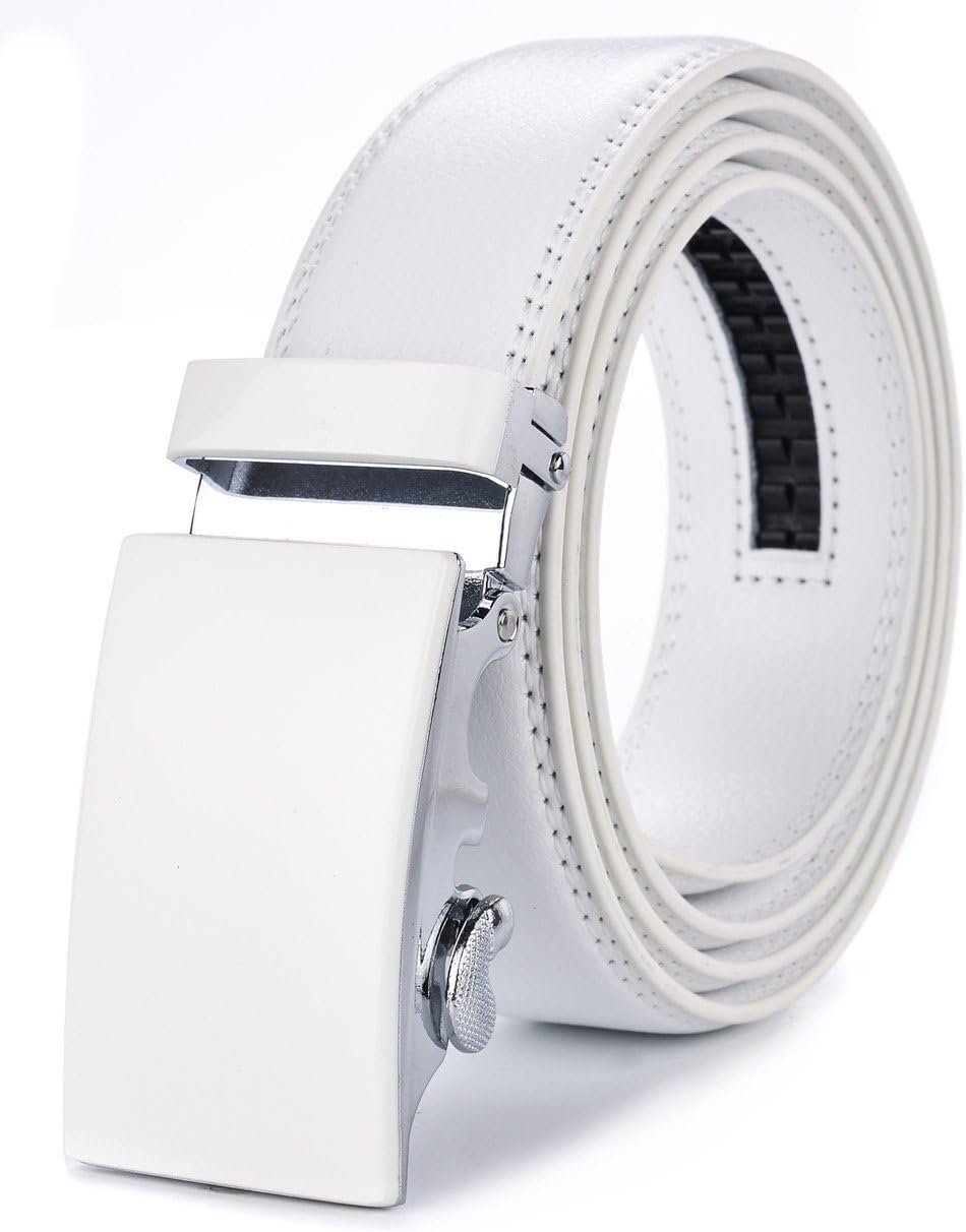 X XhtangMen's Ratchet Belt Genuine Leather Slide Belts Adjustable