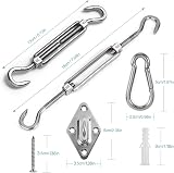 HOMPER Awning Attachment Set Heavy Duty Stainless Steel Hardware Kit M5 Set B view 2