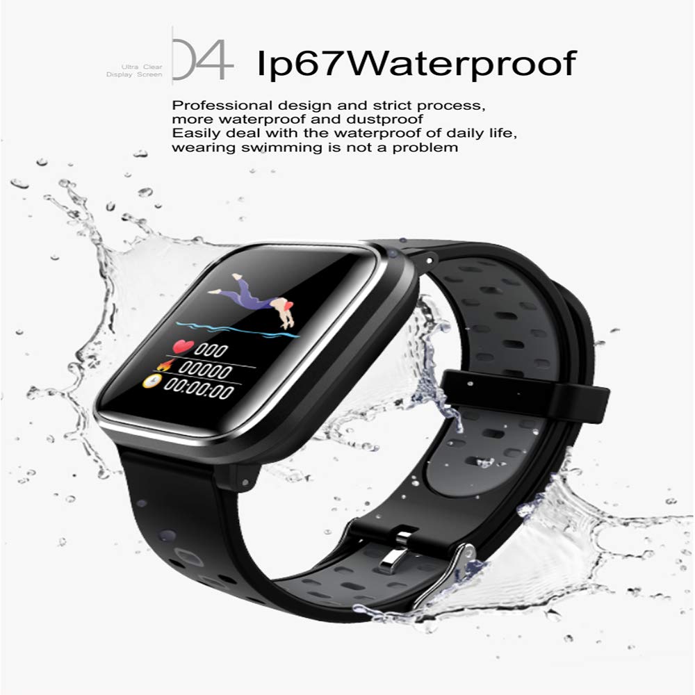 DIOLECT Smartwatch Wasserdicht Smart Watch Uhr mit Farbdisplay Blutdruck Pulsmesser GPS Fitness Tracker Armbanduhr, Setz-Alarm, Stoppuhr, SMS, Anruf-Kamera-Fernsteuerung Musik für Android und iOS
