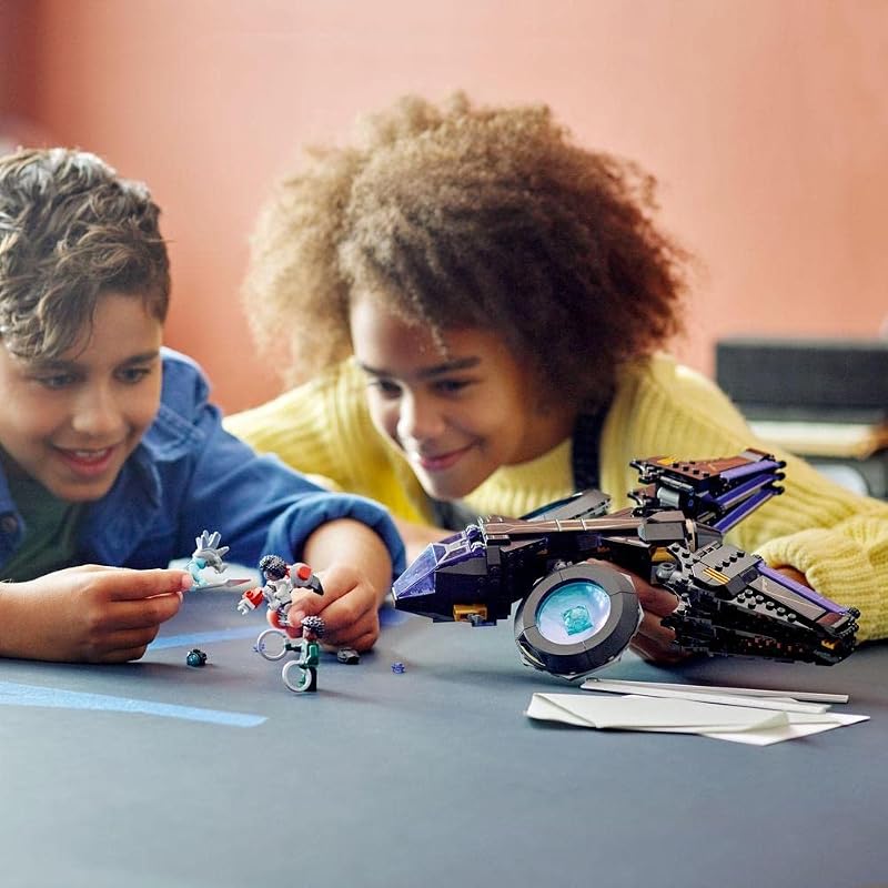 76211 Marvel Shuris Sonnenvogel, Black Panther Spielzeug zum Bauen, Luftschiff für Kinder, Wakanda Forever Set, Avengers Superhelden Geschenk