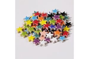 OAKBUD 110pcs/100g Pentagram Mixed Colors Shine Crystal Series Mosaic Tiles, Ceramic Mosaic Tiles Glitter Crystal Mosaic Perfect for Home Decoration Crafts, 1x1 cm (Pentagram Mix)