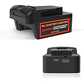 2 Pack Power Battery Adapter with USB for Milwaukee M18 to Dewalt 20V MAX Battery,Power Tool Converters Built-in Low Voltage Protection for Battery & Type C Charger for iPhone