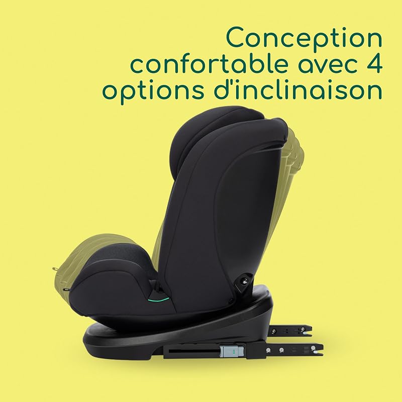 EverFix i-Size Siège auto, Siège auto face à la route, Siège auto ISOFIX, de 15 mois jusqu'à 12 ans, 9-36 kg, 76-150 cm, Tinted Black