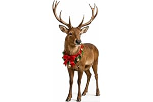 EZISHIPS Reindeer Christmas Cardboard Cutouts, 4mm Corrugated Plastic Standee Decorations, Indoor Outdoor Xmas Yard & Party Décor, Photo Booth Prop, 4FT