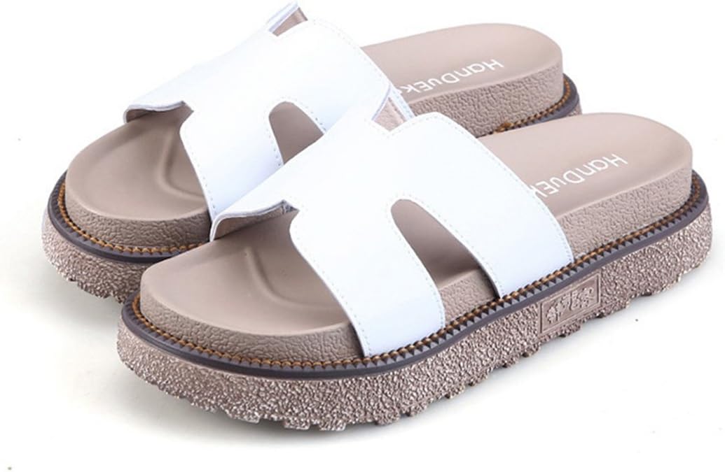 Zarbrina Womens Flat Platforms Slides Sandals Ladies Summer Fashion Solid Peep Toe Thick Bottom Slippers
