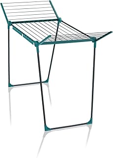 Leifheit Standtrockner Pegasus 180 Solid Grün Color Edition, 18m Trockenlänge für bis zu 2 Wäscheladungen, standfester Wäscheständer mit Flügeln für lange Kleidungsstücke für drinnen und draußen