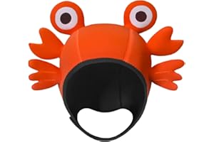 Wazsnhm Crab Scuba Diving Cap Head Cover Neoprene Lovely Wetsuit Hood Thermal Surfing Hood for Snorkeling Sailing Underwater 