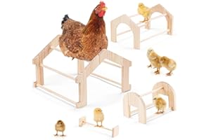 DORAKITTEN 4 Pcs Wooden Chick Perches, Chick Stand Training Perches, Wood Chicken Roosting Bars for Entertainment, Chick Jungle Gym Perch Toys for Coop & Brooder