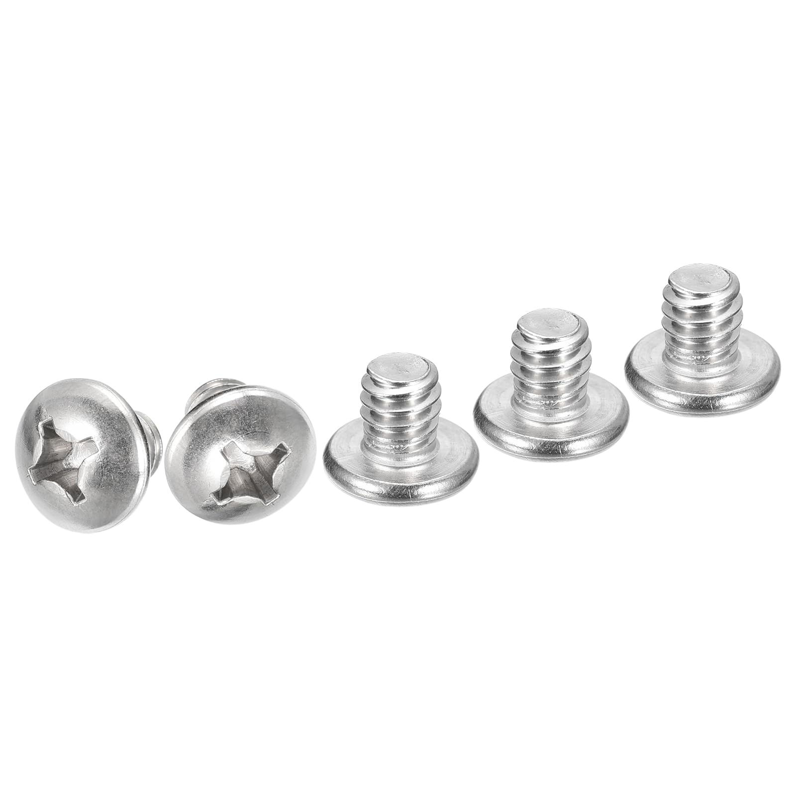 DTGN 1/4-20x1/4" Pan Head Machine Screws, 50Pcs 304 Stainless Steel, Phillips Drive, UNC Full Thread, Bright Finish, Screws Bolts Kit — image 1