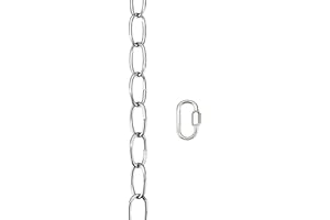 ASPEN CREATIVE CORPORATION ASPEN CREATIVE 21108-71, Steel 6 Feet Heavy Duty Chain & Quick Link Connector for Hanging Up Maximum Weight 40 Pounds in Chrome, 11 Gauge/6 feet