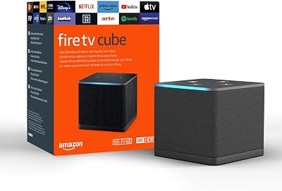 Fire TV Cube (Última generación) | Reproductor multimedia en streaming con control por voz a través de Alexa, Wi-Fi 6E y Ultra HD 4K, encuentra series más rápido con Alexa+