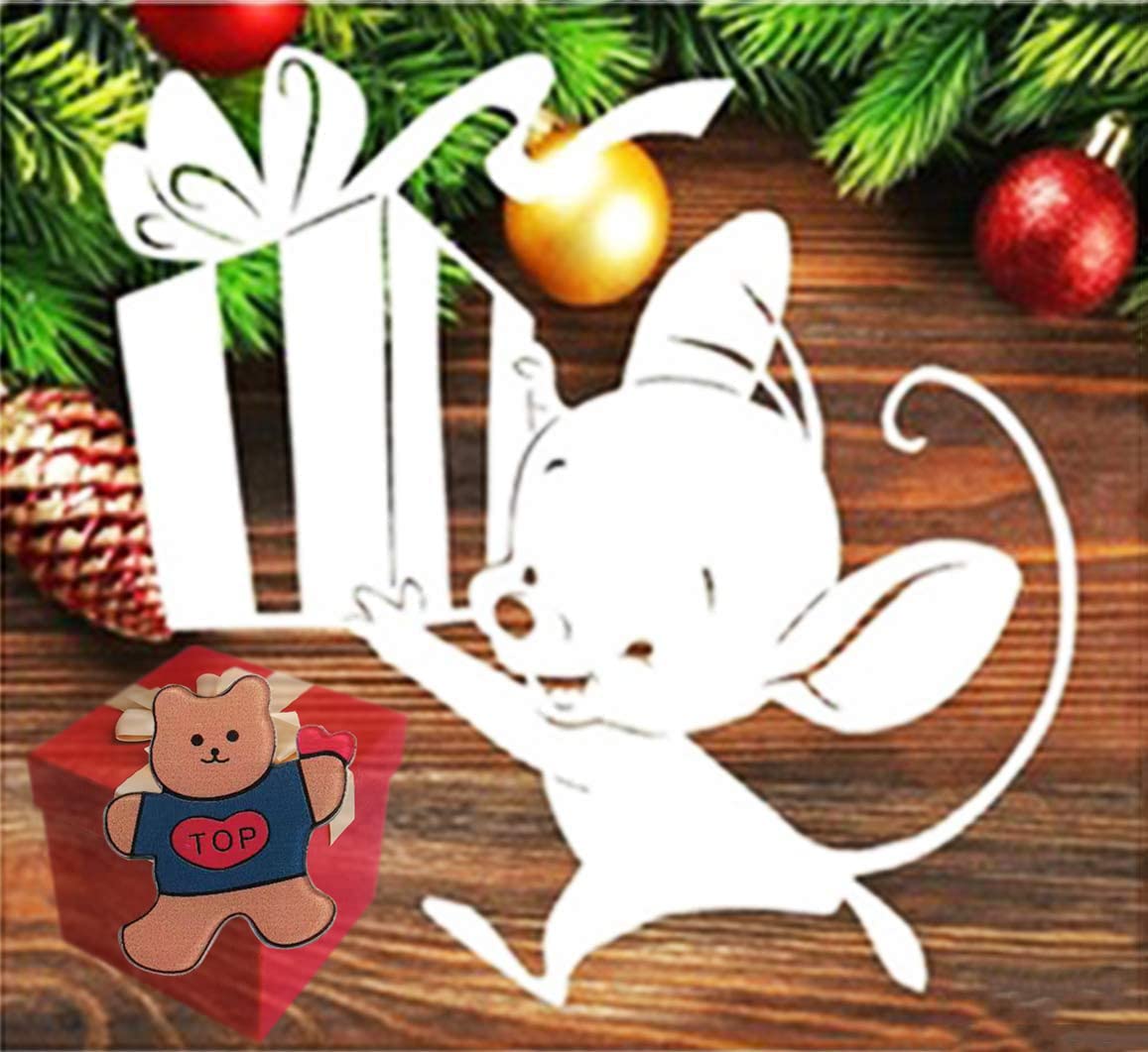 Cute Mice Cutting Dies for Card Making，Cute Mice Cutting Dies Cut Stencils for DIY Scrapbooking Photo Album Decorative Embossing Paper Dies for Card Making Templated+Cute Brooch Pin (Cartoon Mouse005)