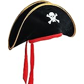 Zhzrche Halloween Hat Adult Party Pirate Hats Caribbean Pirate Cap