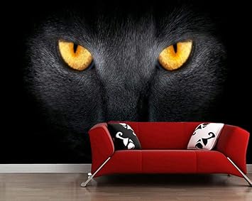 Huatulai Mural Fondo Pantalla 3d Muro De Ojos De Gato Negro Para