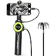 Anykit 360° 4 Ways Articulating Borescope, Industrial Endoscope with 0.26 in Articulated Snake Camera, Inspection Camera with 6 Adjustable LED Lights Compatible with Phone and Android - 3.3 FT