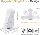 SACONELL 4 Pack Door Lever Child Safety Locks White Upgraded 180° Adhesive view 2