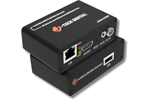 J-Tech Digital IP Network Video Decoder H.265/H.264 with USB Playback, Supports 4K 30Hz Input 1080P Output, RTMPS, RTMP, RTSP