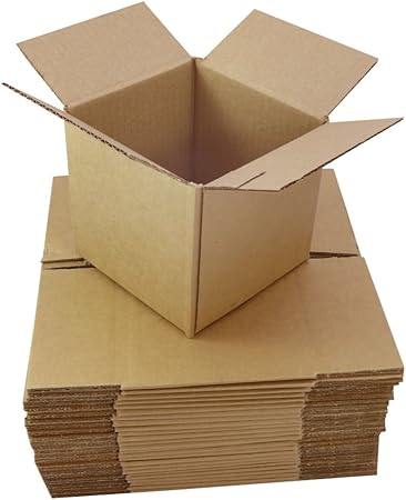 25 pequeño marrón cajas de cartón ondulado de cartón 3 x 8 x 20,32 cm/