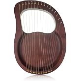 Timeless Classic&ldquo;OW&rdquo;16-String Wooden Lyre Harp,Mahogany Wood String Instrument with Carry Bag,Tuning Wrench,Cleaning Cloth and backup 16 Strings