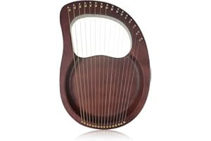 OCARINAWIND Timeless Classic“OW”16-String Wooden Lyre Harp,Mahogany Wood String Instrument with Carry Bag,Tuning Wrench,Cleaning Cloth and backup 16 Strings