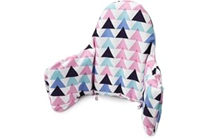 LOMGWUMY High Chair Cushion, New Type High Chair Cover Pad/pad for High Chair,highchair Cushion for IKEA Antilop Highchair,Built-in Inflatable Cushion,Baby Sitting More Comfortable (Colorful Triangle)