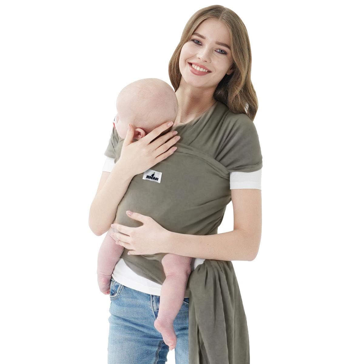 Photo 1 of Baby Wraps Carrier, Jeroray Baby Carrier,Hands Free Infant Carrier, Lightweight,Breathable,Softness,Sage Green