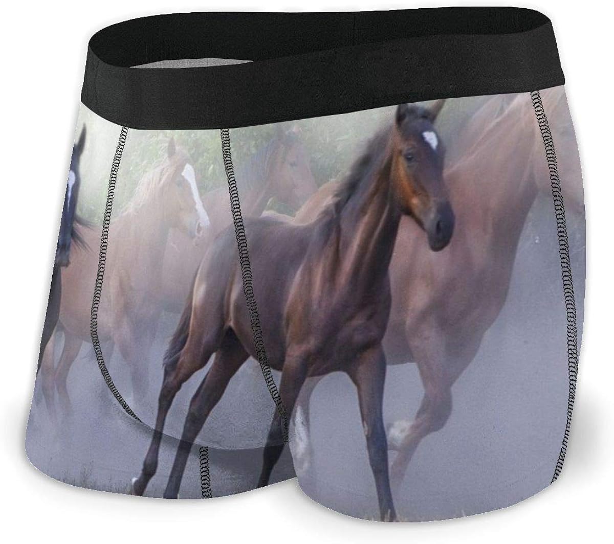 FengLiuAiShuaiGe Briefs Mens Underwear Unique Horse Running Fog Short