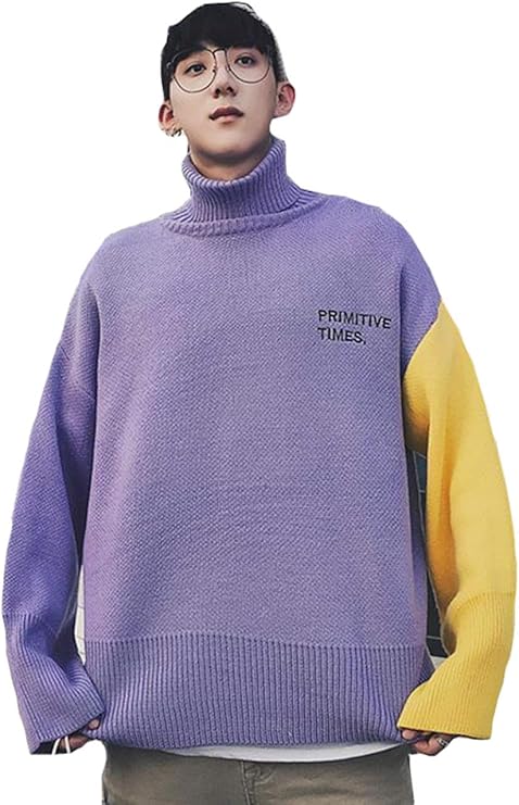 Aozuo メンズ パーカー トレーナーパーカー ハイネック 秋 冬 韓国ファッション 厚手 おしゃれ 韓国風 Xl パープル トレーナー パーカー 通販 Amazon