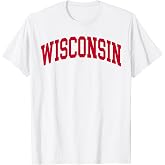 Wisconsin WI Vintage Athletic Sports Red Design T-Shirt