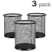 AKAZA Mesh Pen Holder Metal Pen Organizer Pencil Cup Medium,Black -Size 3Pack primary