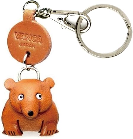 Amazon くま 本革製 動物 キーホルダー バンカクラフト革物語 日本製 ハンドメイド アニメ 萌えグッズ 通販