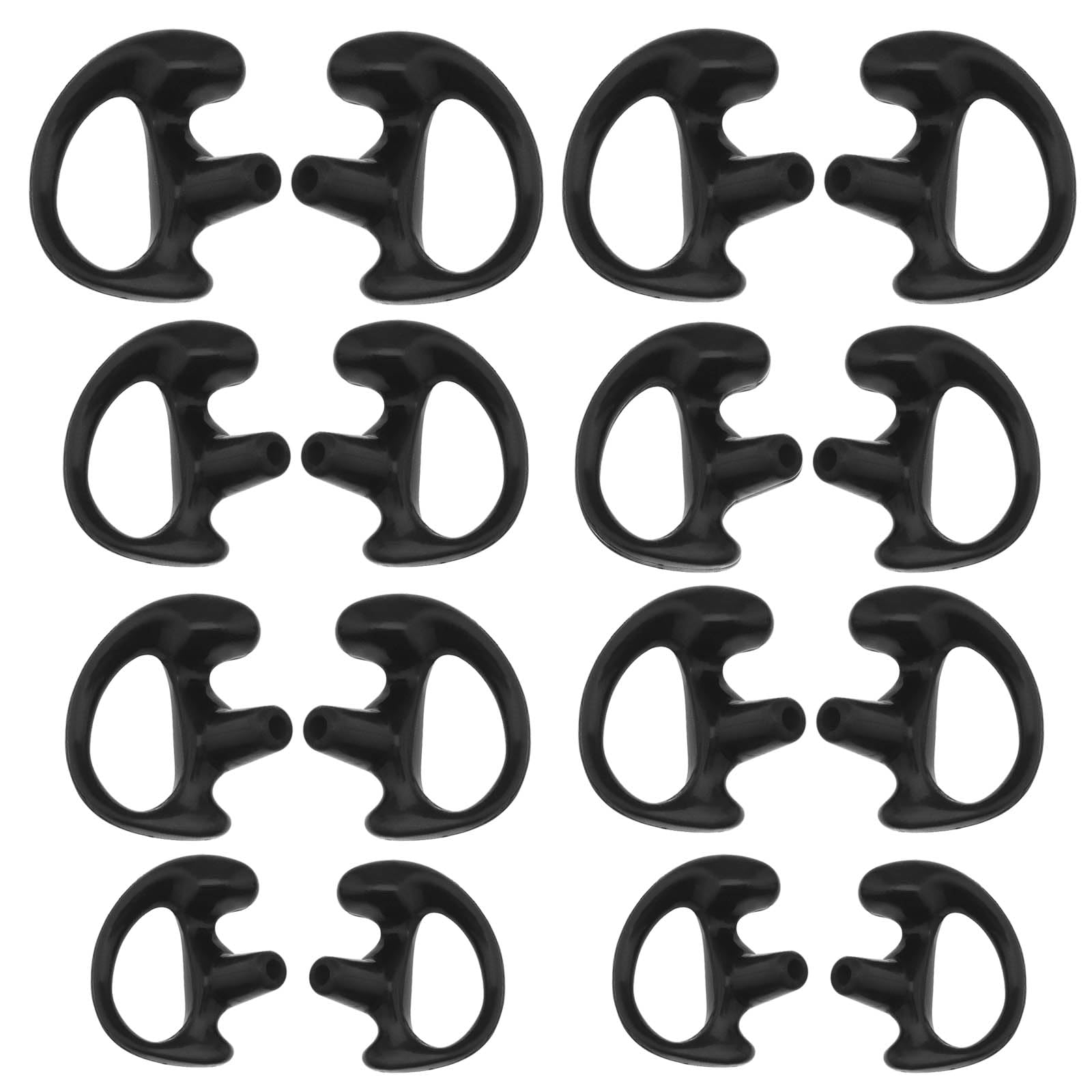 SG Store 8 Pairs Earmould Silicone Earpiece Earbud Earplug for Most Coil Tube Audio Kits Replacement Ear Insert for Left and Right Ears S/M/L Black