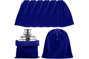 Ferraycle 6 Pcs Silver Storage Bags Anti Tarnish Storage Bag Fabric Cloth for Jewelry Silverware Protection Flatware(18 x 18 Inch,Dark Blue)