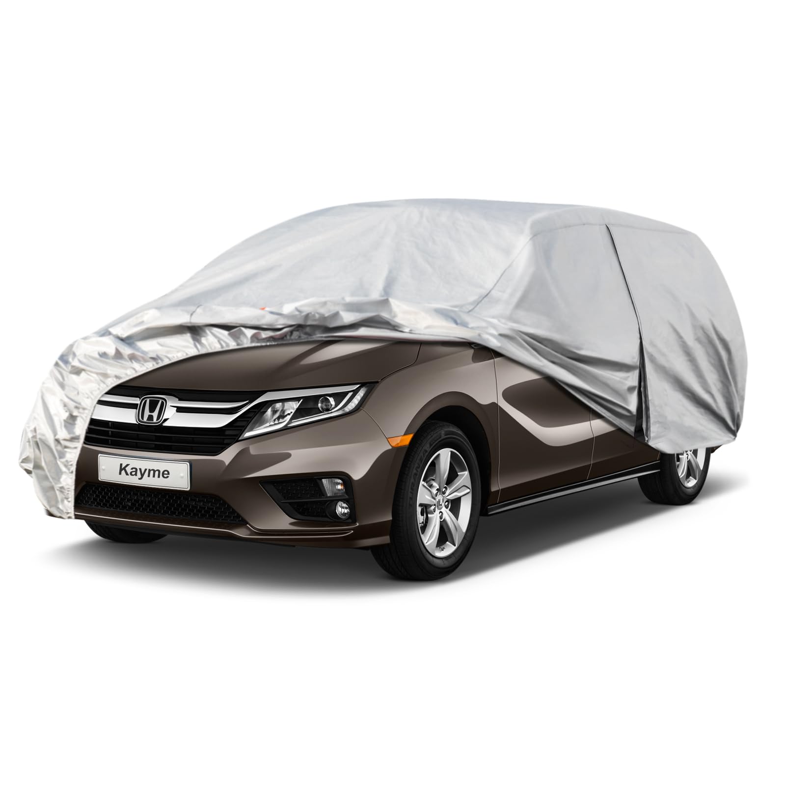 Photo 1 of Kayme 6 Layers Car Cover Custom Fit for Honda Odyssey (1999-2025) Waterproof All Weather for Automobiles, Outdoor Full Cover Rain Sun UV Protection.Silver