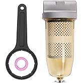 496 Fuel Tank Filter Assembly with Wrench, 30 Micron Max 25 GPM 150 PSI | with 1 inch NPT Top Cap, Gasoline and Diesel Water Separate Replacement for Transfer Pump Replace# B10-AL