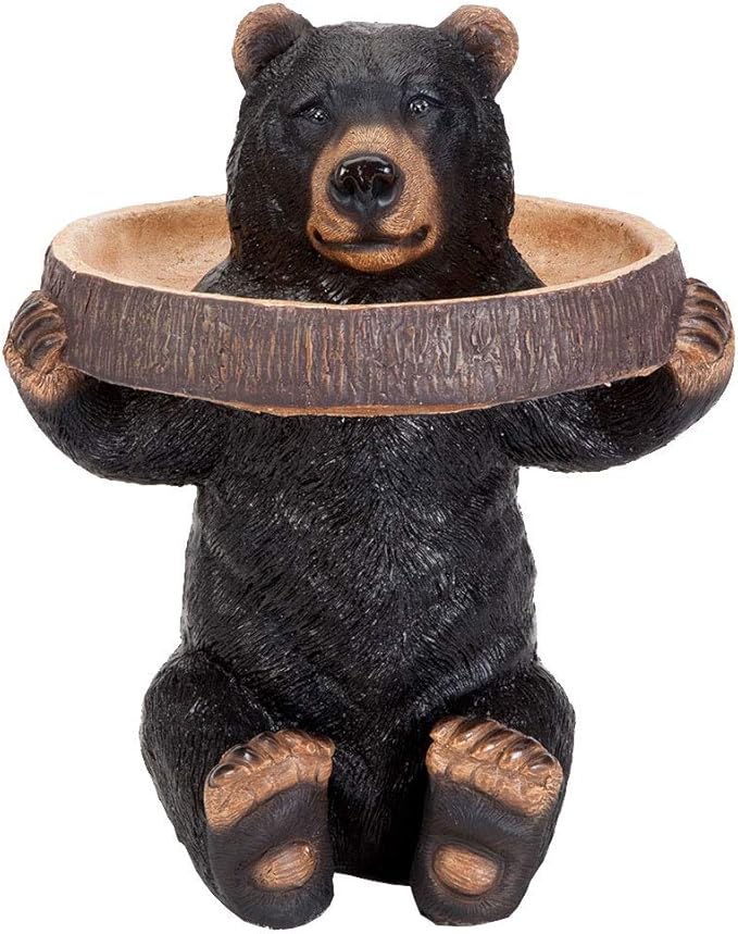 Bits and Pieces Bear Holding Tray Birdbath and Feeder