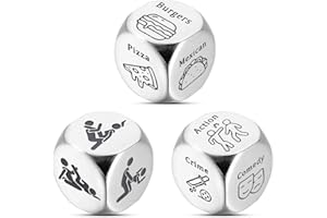 AISEAVRIL CADEAU 3 Pcs Food Movie Date Night Gifts for Boyfriend Girlfriend Couples Husband Wife Him Her, Funny Date Night Gift Ideas, Food Decision Dice Anniversary Christmas Valentines Day Birthday Stocking Stuffers
