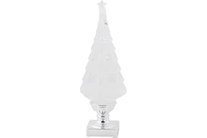 NAPCO IMPORTS Christmas Tree with Star Clear LED Glitter 5 x 14 Inch Decorative Figurine