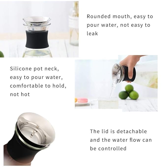 NAOYG PITCHER Tapa de la Jarra de Vidrio, Ideal Reutilizable de la ...