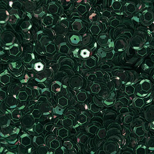 8mm Cup Sequins Deep Green See-Thru Transparent Loose Facet Paillettes Made in USA