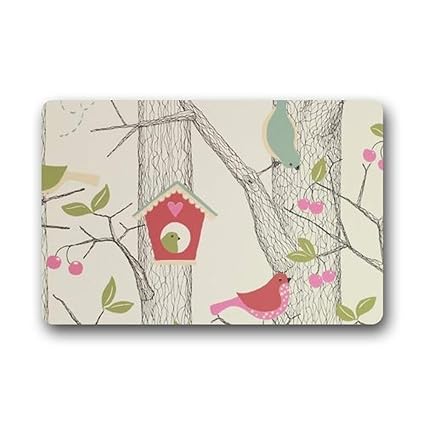 Dessin Animé Amusant Les Oiseaux Sur Larbre Et Le Nid Avec